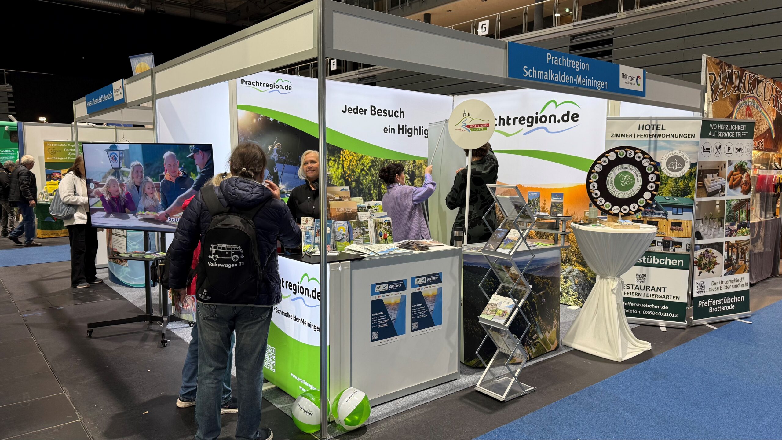 Der Stand der Prachtregion auf der Messe "Reisen und Caravan" im Jahr 2025.